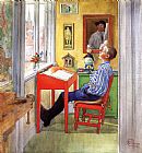 Carl Larsson Esbjorn Doing His Homework painting